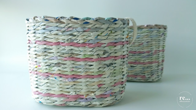 papierowa wiklina, koszyk, handmade, recykling, wicker paper, basket