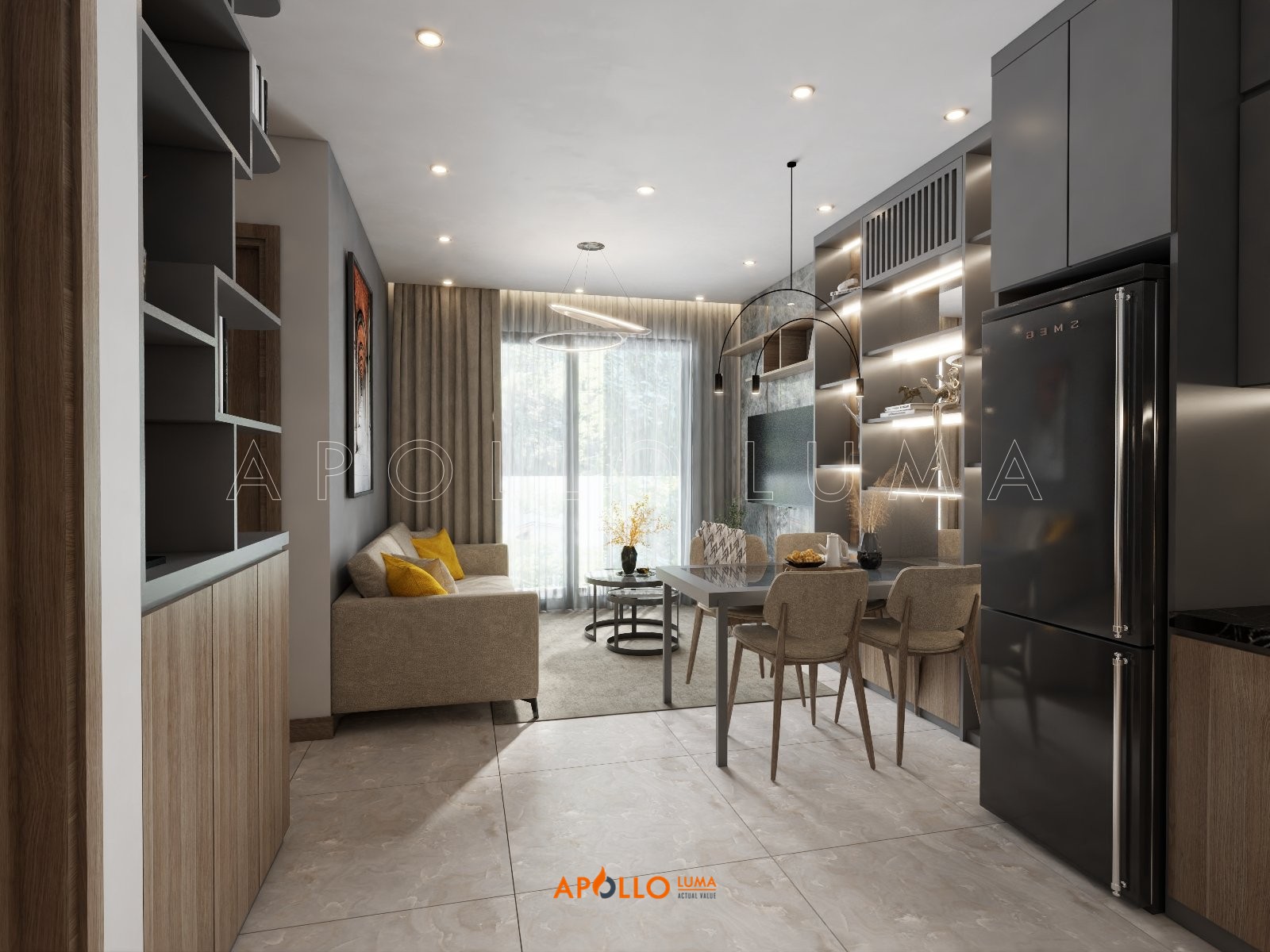 thiết kế nội thất căn hộ 1PN Imperia Smart City