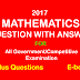 IMPORTANT MATH QUESTIONS WITH ANSWER FOR ALL GOVERNMENT AND COMPETITIVE EXAMS 2017