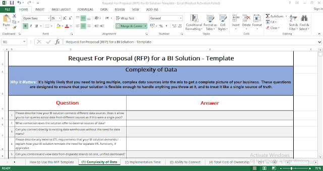 Request For Proposal (RFP) for a BI Solution - Template