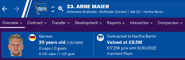 FM20 Wonderkid Analysis - Arne Maier