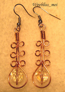 wire wrap copper earrings