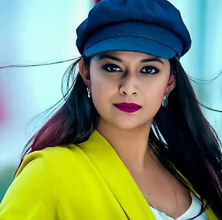 Keerthy Suresh in Yellow Dress with Cute and Lovely Smile in Saamy Square