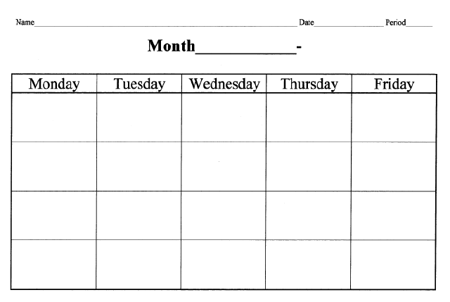 blank 4 week calendar off 64 www gmcanantnag net