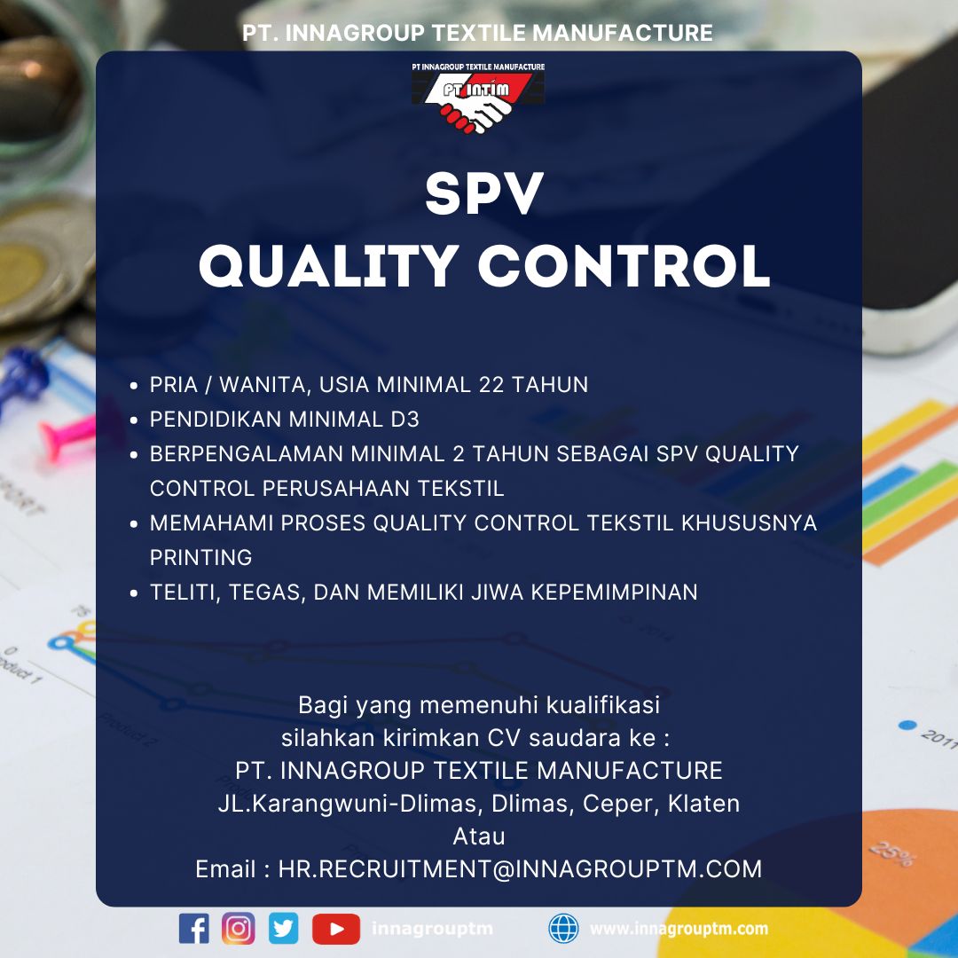 Lowongan Kerja Klaten di PT Innagroup Textile Manufacture untuk 3 Posisi