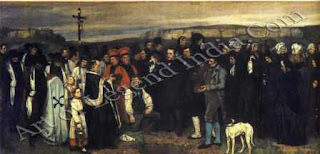 The Great Artist Gustave Courbet Painting “Burial at Ornans” 1849-50 124" x 263" Musee d'Orsay, Paris 