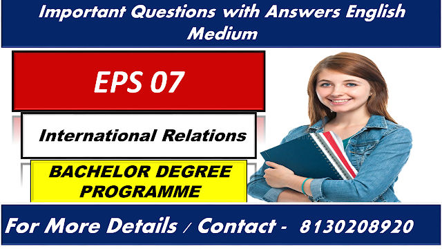 IGNOU EPS 07 Important Questions With Answers English Medium