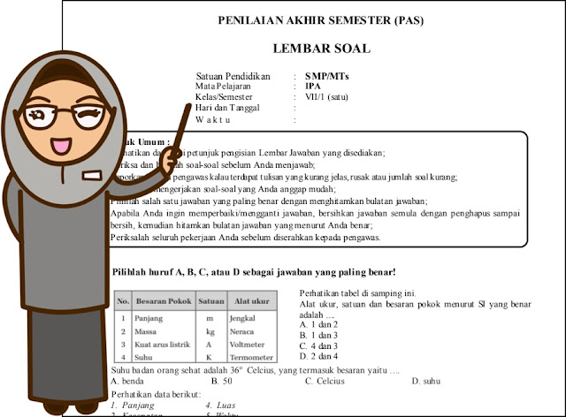 Soal UAS IPA Kelas 7 Semester 1 Dan Kunci Jawaban 