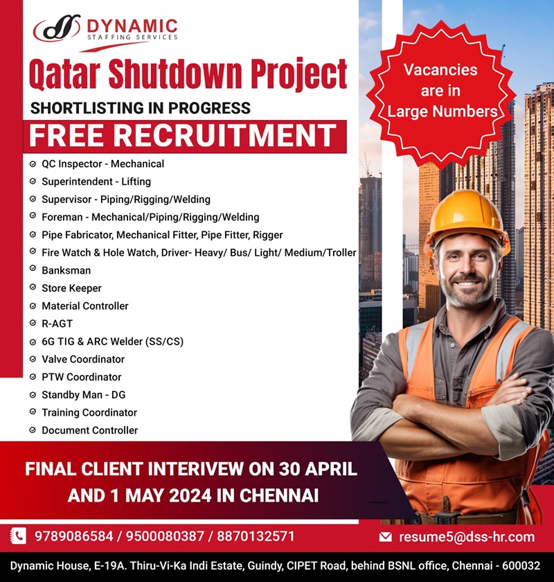 Gulf And Europe Job Vacancy