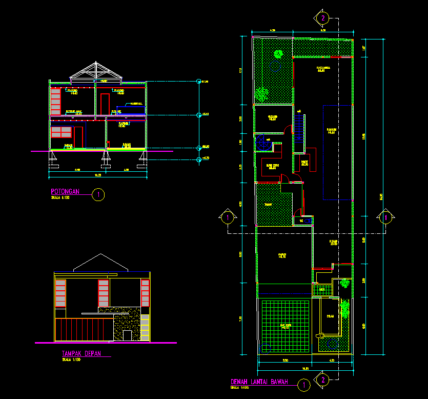 Desain Rumah  Minimalis 2 Lantai Autocad Foto Desain 