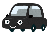 車のキャラクターのイラスト（黒）