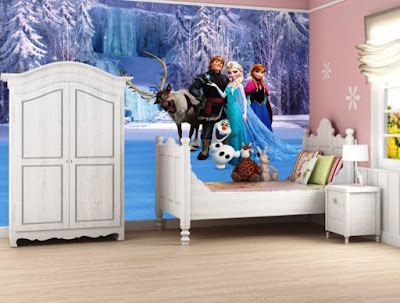Contoh Gambar Wallpaper Dinding Kamar Tidur Anak Frozen