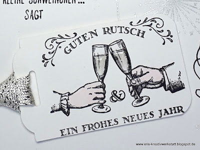 Grußkarte zum neuen Jahr, Guter Rutsch, mit den "Glücksschweinchen" und Wunderkerzen Stampin' Up! www.eris-kreativwerkstatt.blogspot.de