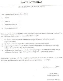 Contoh Surat Pakta Integritas, Perusahaan, Mahasiswa, guru