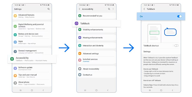 Talkback Samsung Nggak Ngganggu Lagi