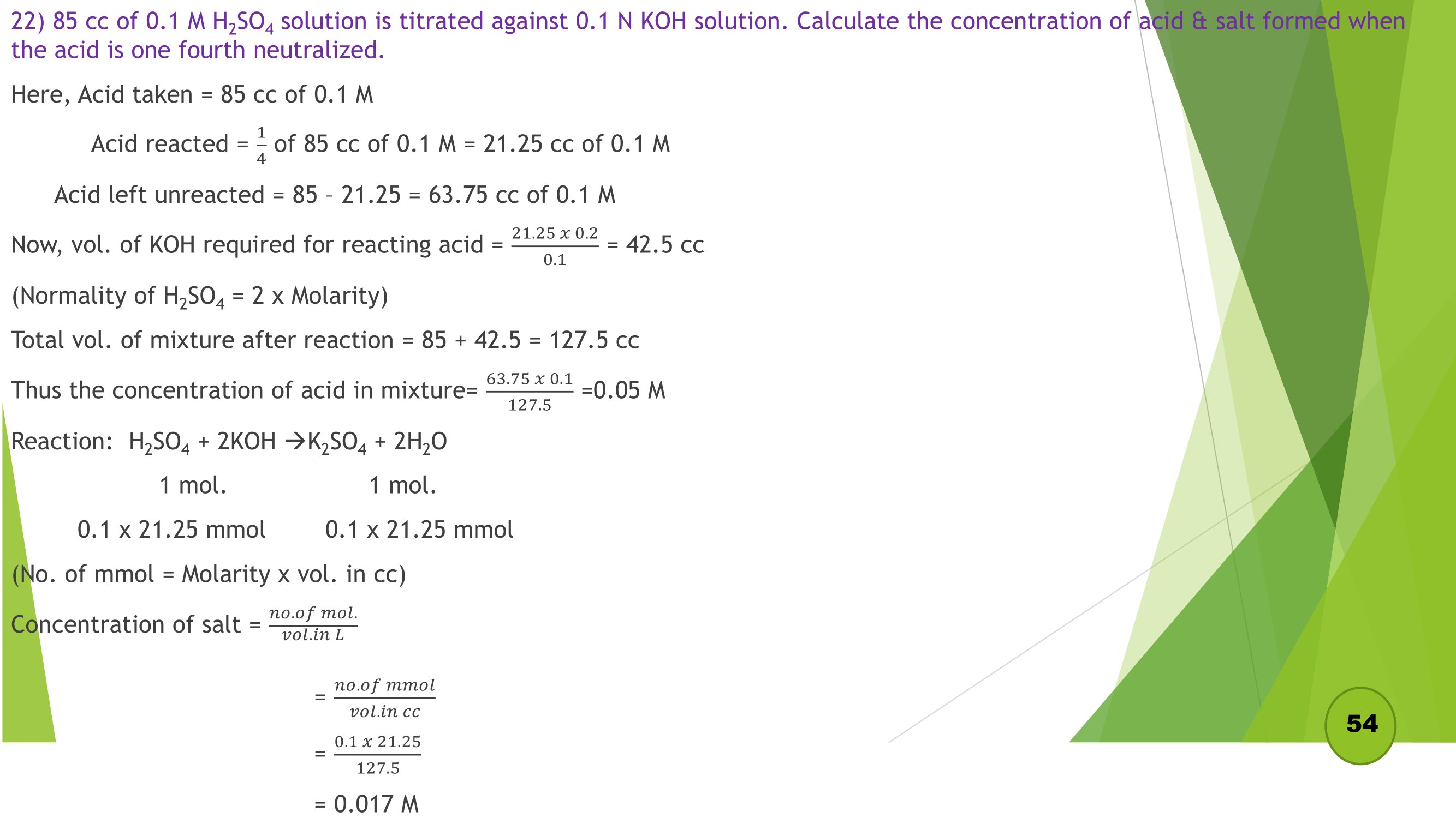 Grade 12 Chemistry Chapter 1 Volumetric Analysis Numericals Questions Answer Solution