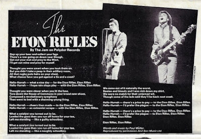 Lyrics to The Eton Rifles by The Jam from Smash Hits magazine