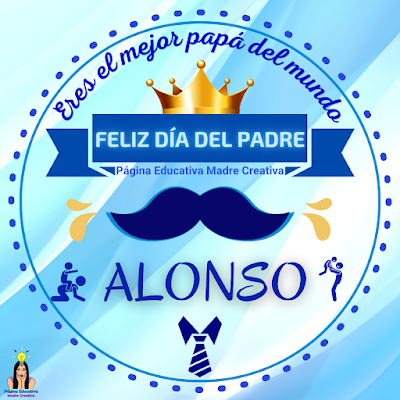 Solapín Nombre Alonso para redes sociales por Día del Padre