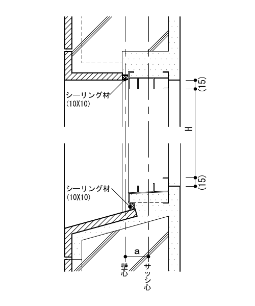 4-51-2　窓廻り（水切り）タイルの場合 断面