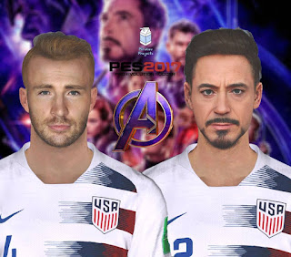 PES 2017 Facepack Steve Rogers & Tony Stark by Mirukuu