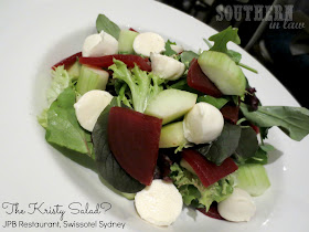 JPB Restaurant Review Swissotel Sydney - Gluten Free Garden Salad with Beetroot, Bocconcini and Cucumber