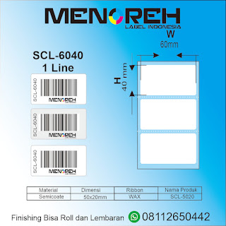 Label Barcode Semicoat 60x40mm