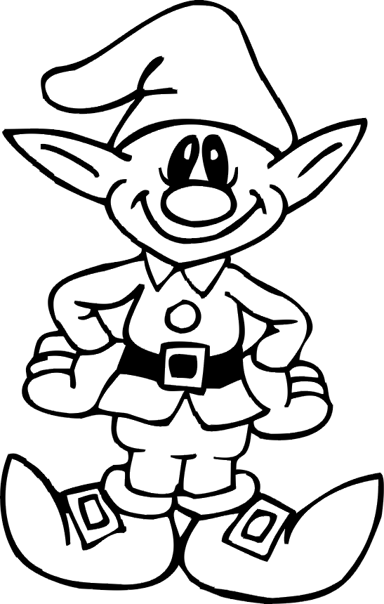 Christmas Elves Coloring Pages