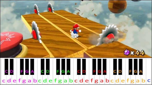 Puzzle Plank Galaxy (Super Mario Galaxy 2) Piano / Keyboard Easy Letter Notes for Beginners