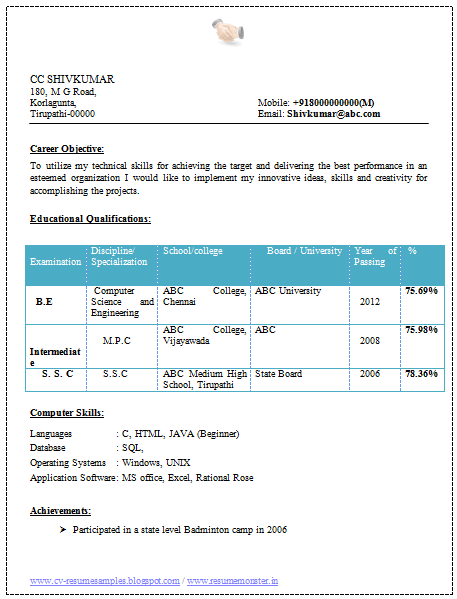 Over 10000 CV and Resume Samples with Free Download ...