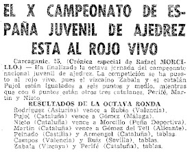 X Campeonato de España Juvenil de Ajedrez, clasificación 8ª ronda
