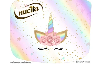 Unicornio y Arco Iris: Etiquetas para Candy Bar para Imprimir Gratis. 