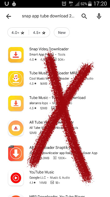 تطبيق SnapTube غير متوفر على متجر التطبيقات جوجل بلاي Google Play ، لذا يرجى الانتباه إلى أن جميع نسخ Snaptube على Google Play هي إصدارات مزيفة