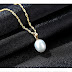 LPQSN0605 PRICE: 350.QAR 18K Yellow Gold Necklace with Natural Freshwater White Pearl Pendant 7-8mm