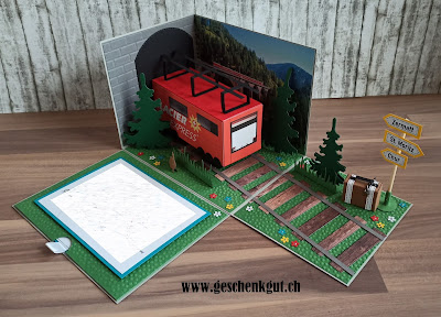 Explosionsbox Überraschungsbox Geschenkbox Glacierexpress Glacier Express Zugfahrt Zugreise