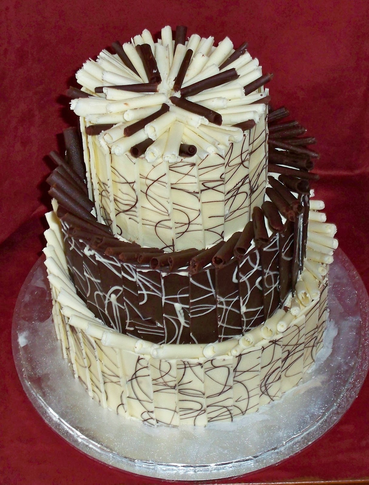 black and white wedding cake