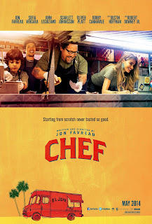 Chef poster - cast in a food truck on a yellow background