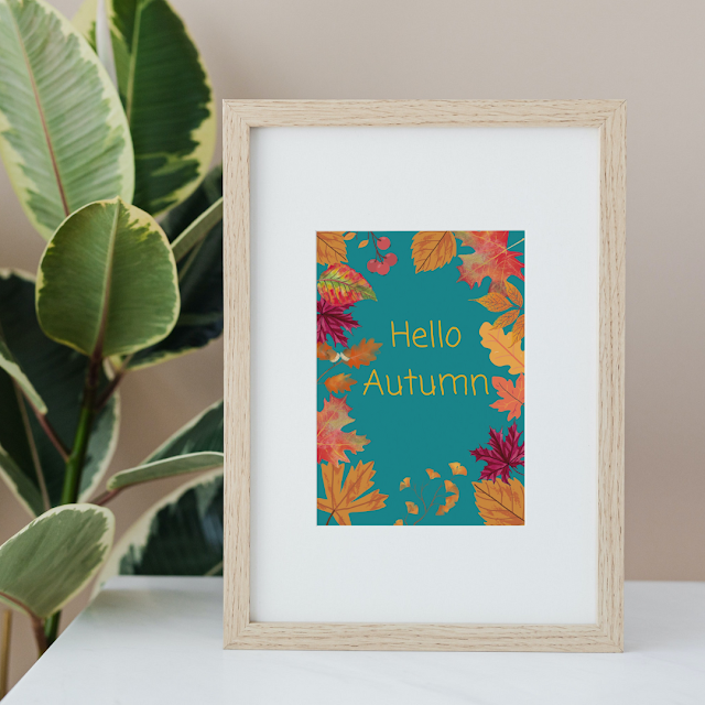 Hello Fall/Autumn wall art - free printable