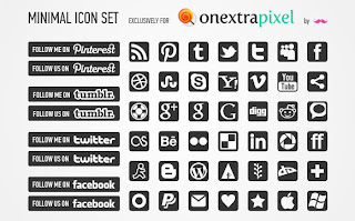 stylish social icons 3d  webdesign template