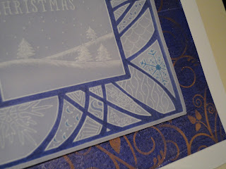 Christmas card using stencils and Groovi - close up