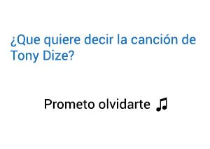 Significado de la canción Prometo Olvidarte Tony Dize.