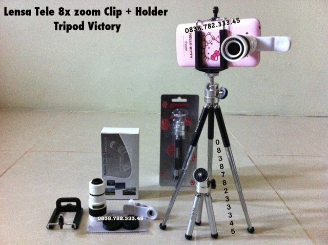 Fisheye Wide+Macro Lensa Tele 8x zoom Untuk Hp