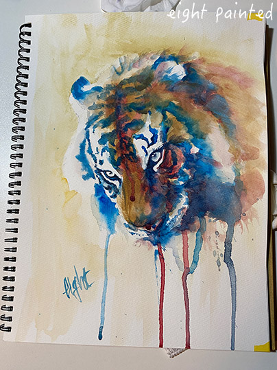 tiger,watercolor painting