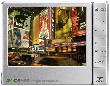 Archos 405 Portable Media Player and DVR dock - Preview (Front)