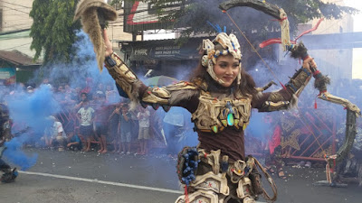 Kemeriahan Kirab Budaya Mojo Bangkit di Balai Kota Mojokerto