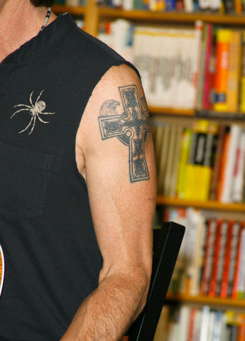 Celtic irish cross and skull tattoo and tribal dragon and irish cross tattoo
