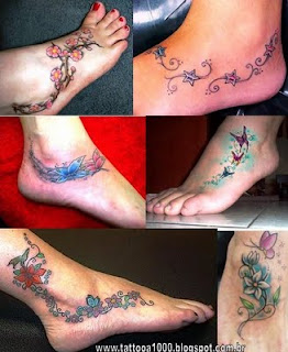 tattoo-nos-pes-borboletas-e-flores