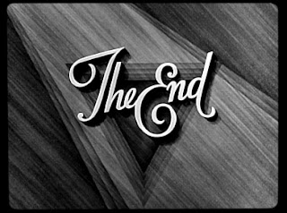 the end, movie titles, black and white movie