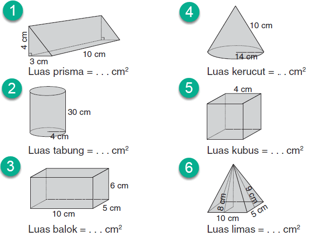 Contoh Soal Luas Permukaan Bangun Ruang - Bagis