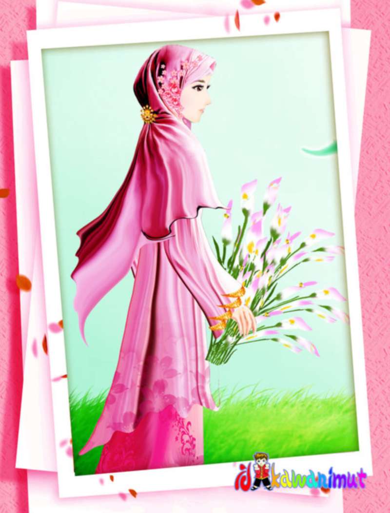 Gambar Kartun Wanita Berhijab Update Status