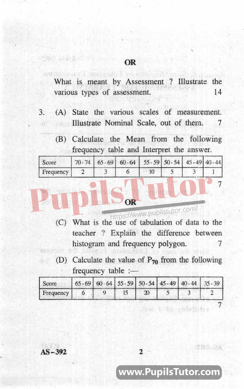 Assessment For Learning Question Paper In English